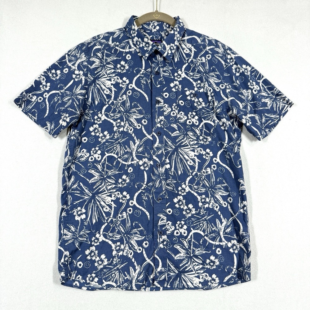 Patagonia Shirt Mens Small Go To Button Down Dirt Bag Stone Blue Short Sleeve‎